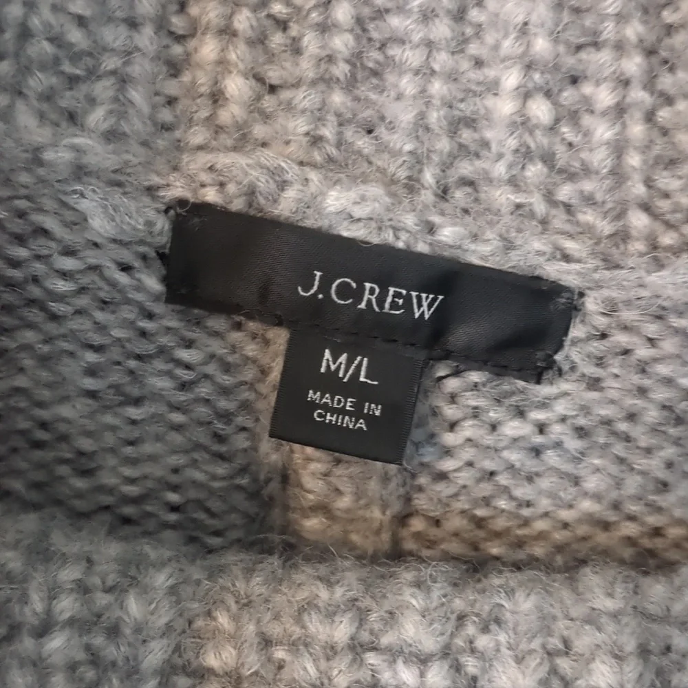 J. Crew Heather Graphite Relaxed Turtleneck Poncho - Size M/L - Picture 2 of 8